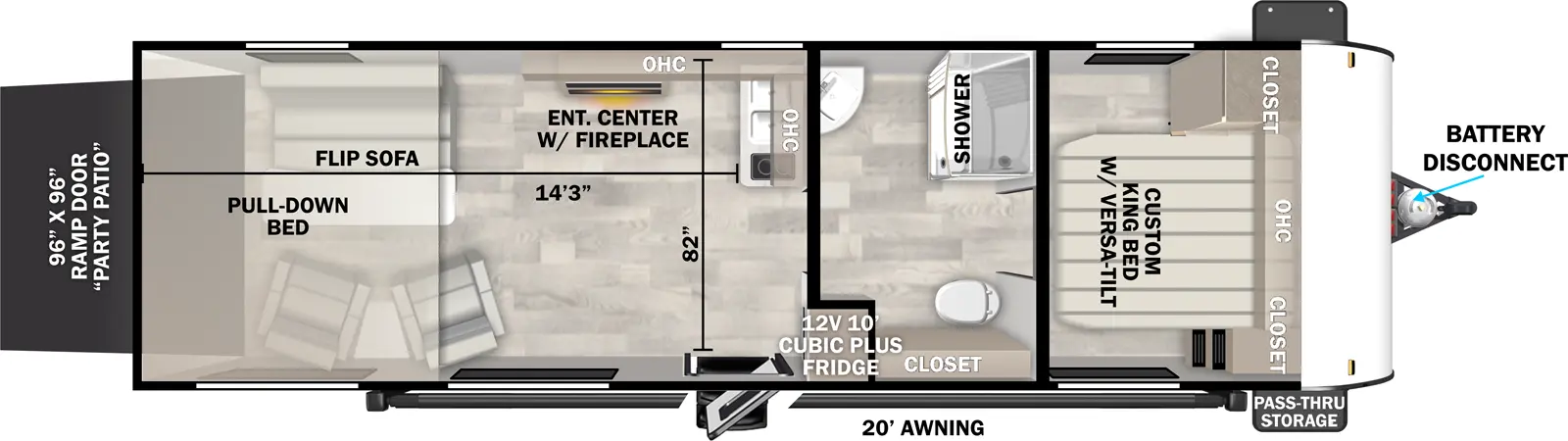 X Lite Northwest 265RTXL Floorplan